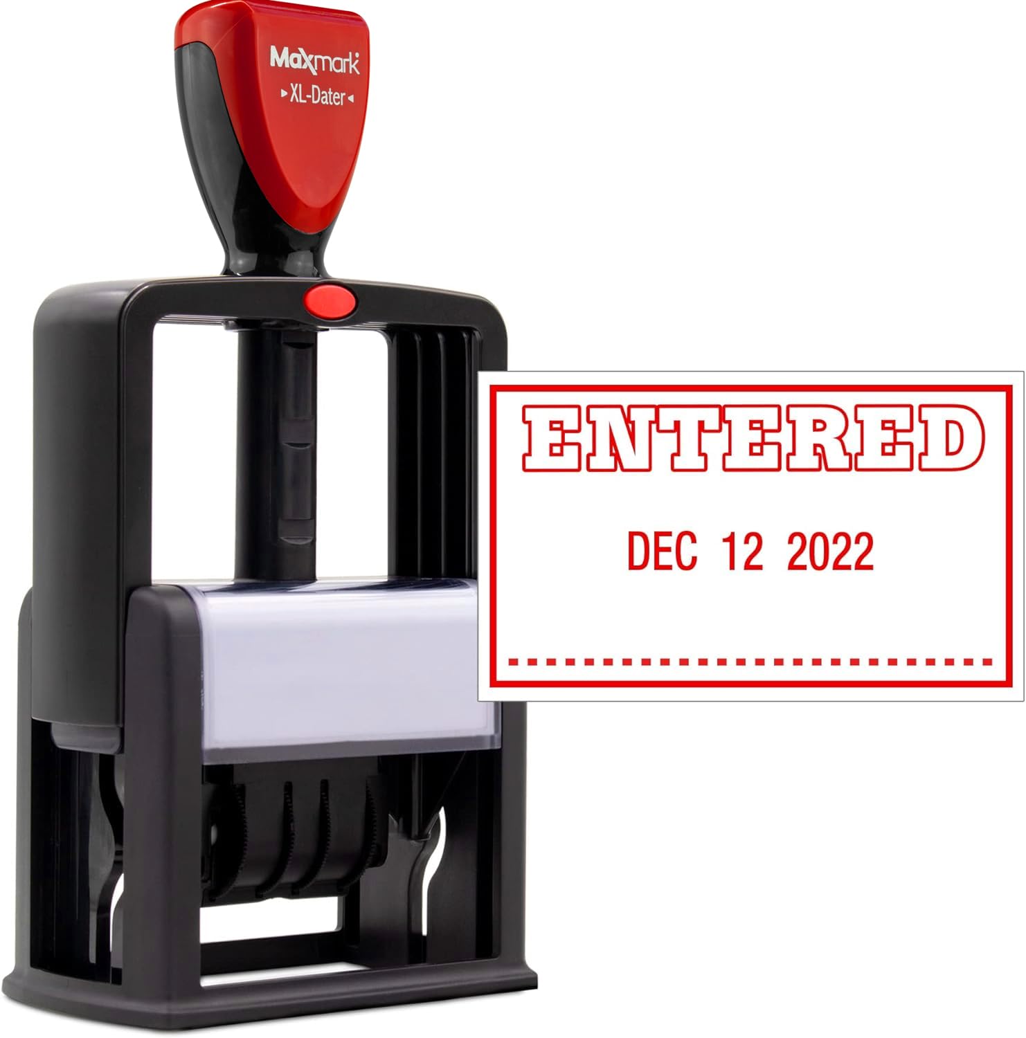 Zigel Heavy Duty Style Self Inking Date Stamp With Entered - Style C - Red Ink
