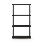 Furinno Turn-N-Tube 4-Tier Multipurpose Shelf Display Rack, Classic Tubes, Black/Grey