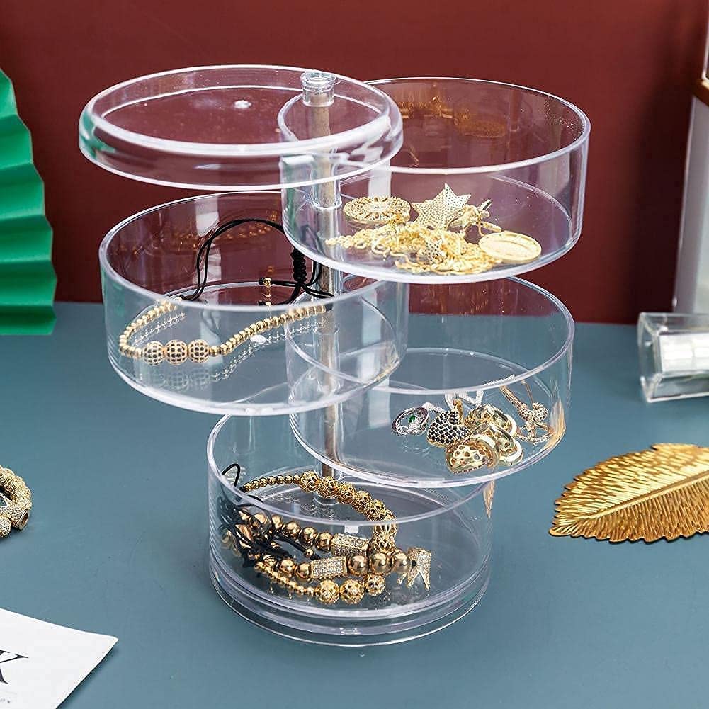 DAORKOW Acrylic jewelry organizer boxset, Portable Storage Boxes,AntiOxidation For Earrings, Bracelete, Rings, Necklace, Watch,