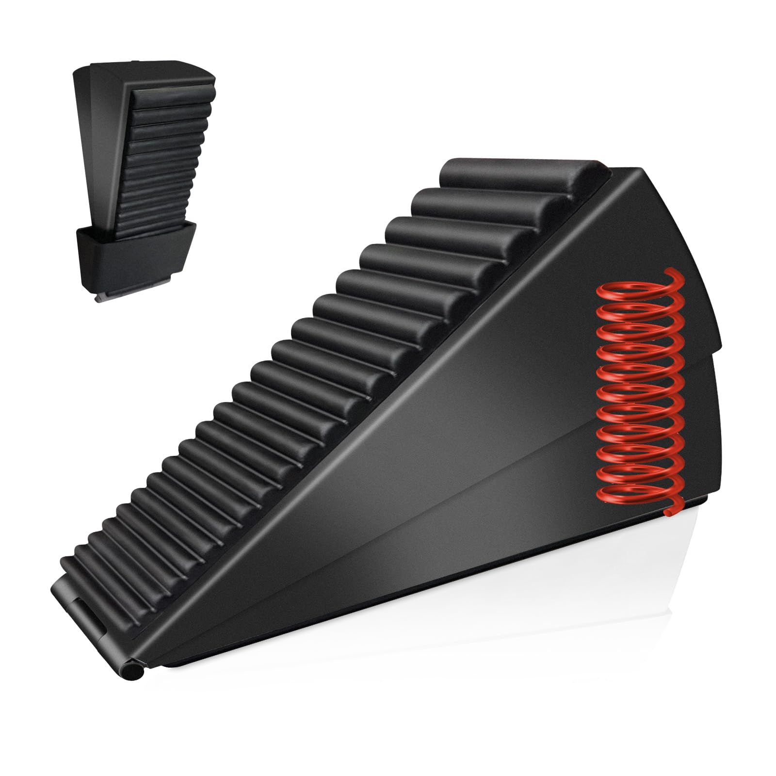 Door Stopper Adjustable With Holder, Heavy Duty Door Stop Strongest Large Door Wedge For Bottom Of Door, Tall Up To 3-In Doorsto