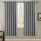 H.Versailtex Blackout Curtains Thermal Insulated Window Treatment Panels Room Darkening Blackout Drapes For Living Room Back Tab/Rod Pocket Bedroom Draperies, 52 X 72 Inch, Grey, 2 Panels