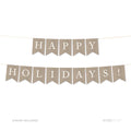 Andaz Press Hanging Bunting Pennant Party Banner with String, Printed Burlap, Happy Holidays!, 5-Feet, 1-Set, Includes String