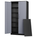 Letaya Metal Storage Cabinets With Lock Door And 5 Adjustable Shelves, Steel Garage Tool Organization Cabinets For Home,Utility