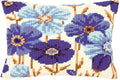 Vervaco Blue Flowers Cross Stitch Cushion, Multi-Colour