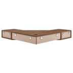 Modway Transmit 47" Wall Mount Corner Wood Office Desk in Walnut/White