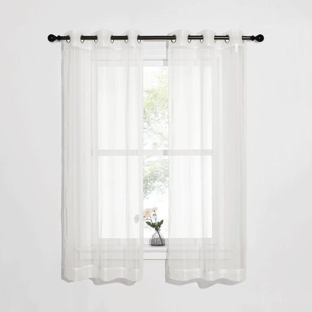 Nicetown Sheer Curtains For Bedroom Windows, Grommet Casual Soft Voile Sheer Panels With Light Filter Window Treatments For Nurs