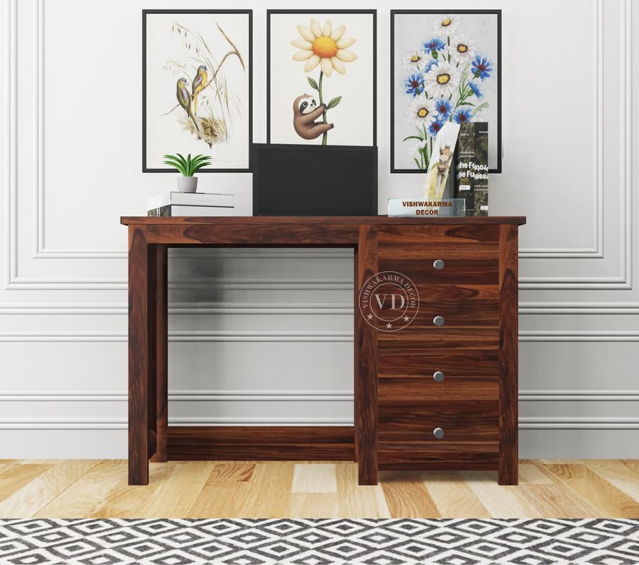 Vishwakarma Decor Solid Wood Study Table For Students | Laptop Table For Home Office Work Table | Wooden Study Desk Table For Ad