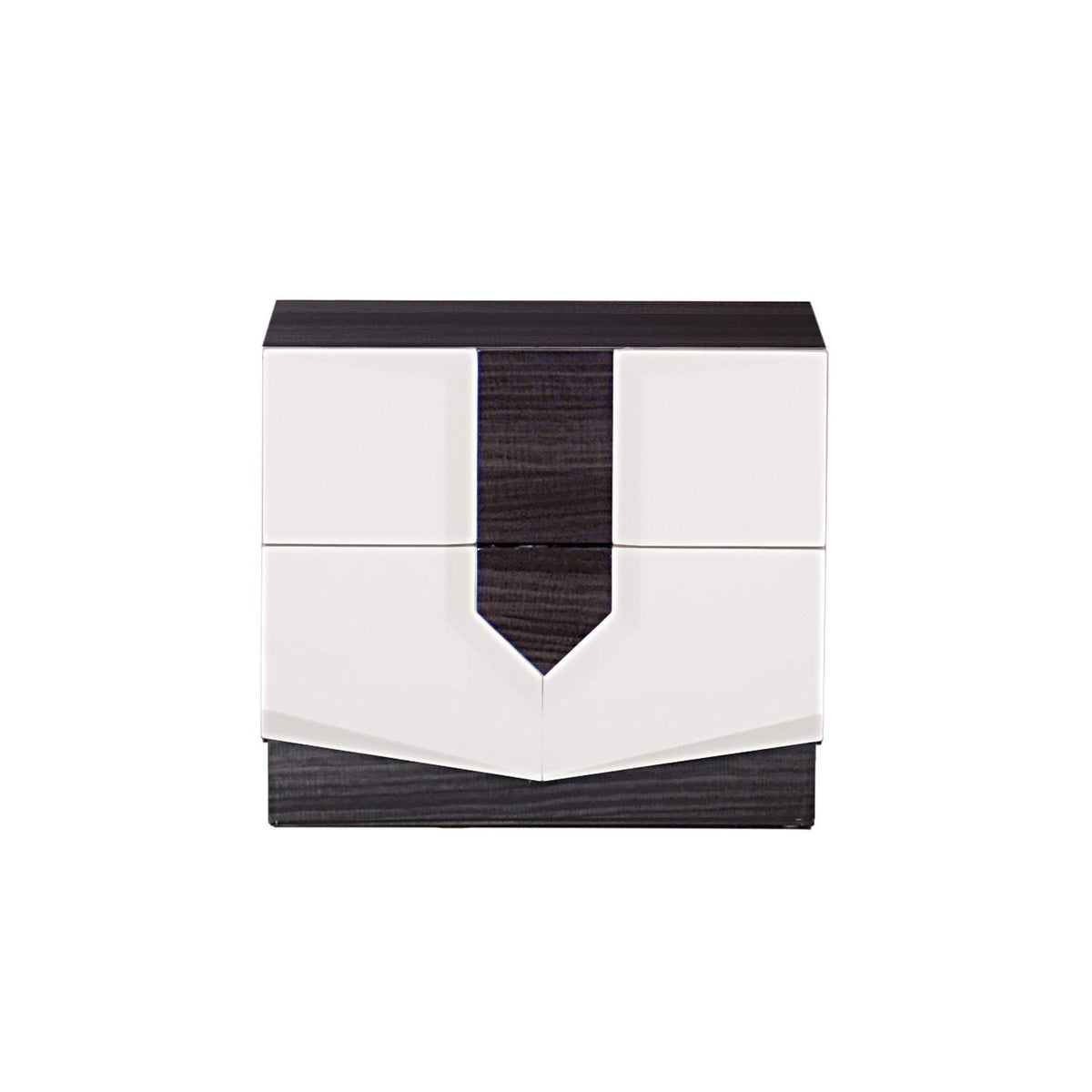 HomeRoots White and Grey Nightstand with 2 Drawer