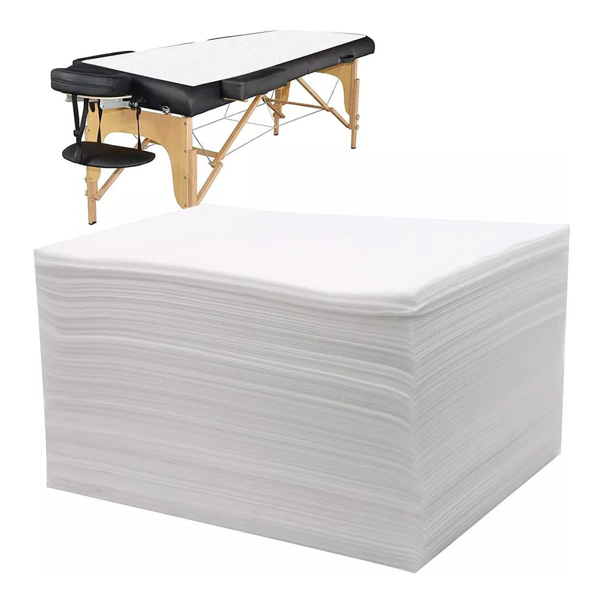 Cuff Shield Disposable bedsheet for Salon, spa, Parlor, Massage Table, Travel, Hotels (White, 31x72inch, 10 pcs, nonwoven Fabri