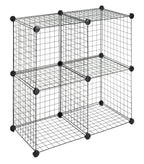 Wire Storage Cubes Set 4 Black