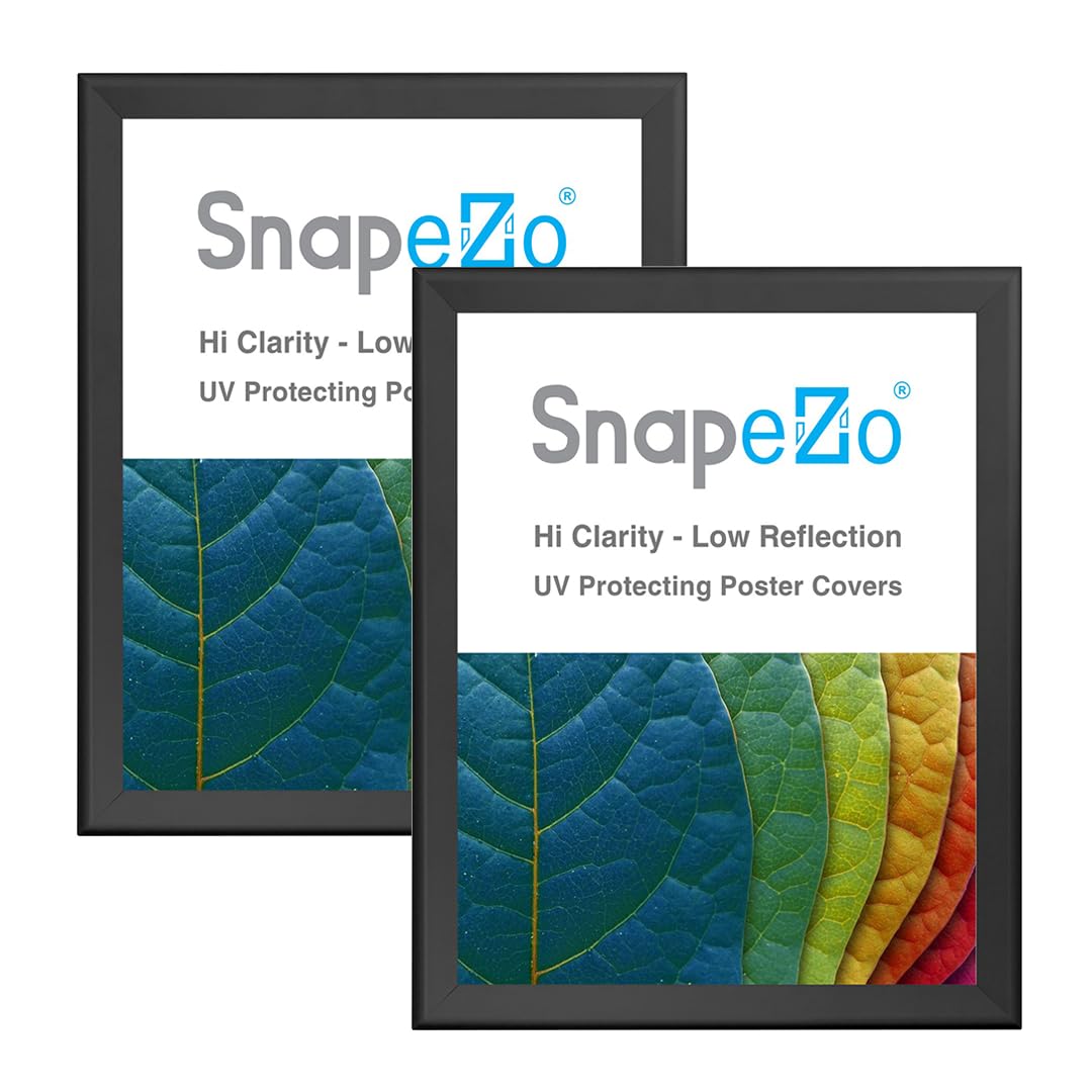 SnapeZo 2-Pack 36x48 Inches Black Poster Frames, Front-Loading Snap Frame, 1.7 Aluminum Profile, Wall Mounted