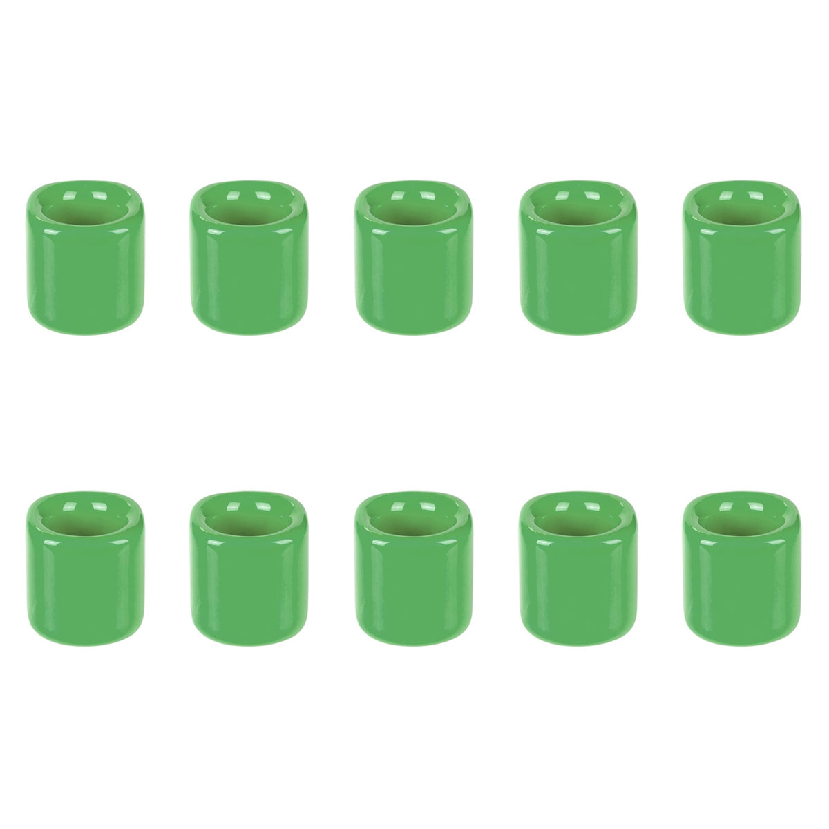 Mega Candles 10 pcs Light Green 1/2 Inch Diameter Ceramic Chime Ritual Spell Candle Holders, Great for Casting Chimes, Meditatio
