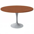 Verve 48 Round Dining Table, White Base with Black MDF Top