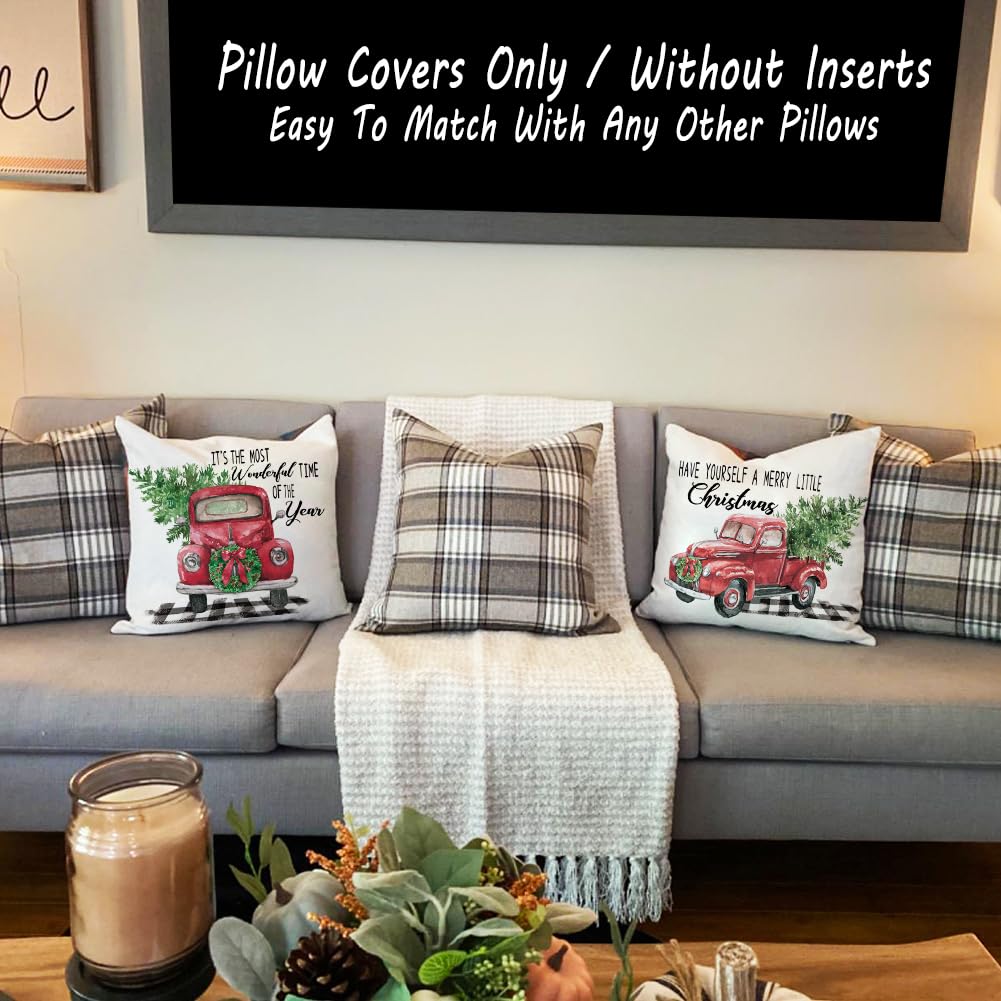 Carrie Home 26 X 26 European Pillow Covers Set Of 2 Brown Tartan Euro Pillow Covers 26X26 Farmhouse Decorative Throw Pillow Cove