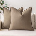 Miulee Pack Of 2 Coco Brown Pillow Covers 26X26 Inch Decorative Couch Throw Pillow Covers Spring Linen Cushion Covers Set Modern Farmhouse Home Decor For Sofa Living Room Bed