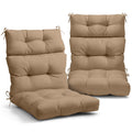 Eagle Peak Tufted Outdoor/Indoor High Back Patio Chair Cushions, Set Of 2, 46' X 22', Khaki