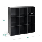 Best Choice Products 9-Cube Storage Organizer, 11In Shelf Opening, Bookcase, Display Shelf, Customizable W/ 3 Removable Back Panels - Black