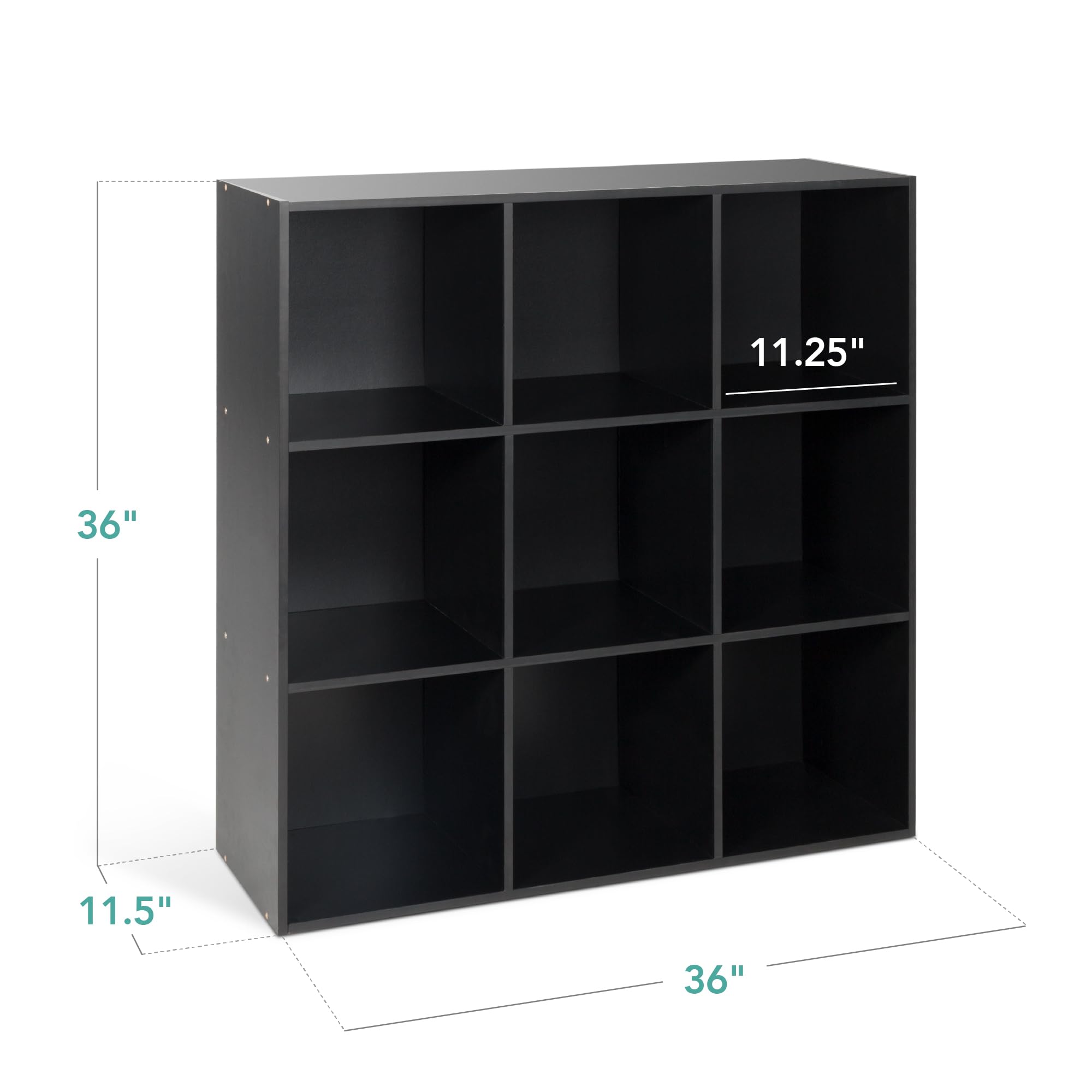Best Choice Products 9-Cube Storage Organizer, 11In Shelf Opening, Bookcase, Display Shelf, Customizable W/ 3 Removable Back Panels - Black