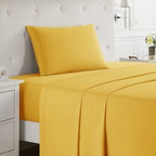 Nestl Twin Sheets Set - 3 Piece Twin Bed Sheets, Deep Pocket, Hotel Luxury, Extra Soft, Breathable And Cooling, Yellow Sheets For Twin Size Mattresses