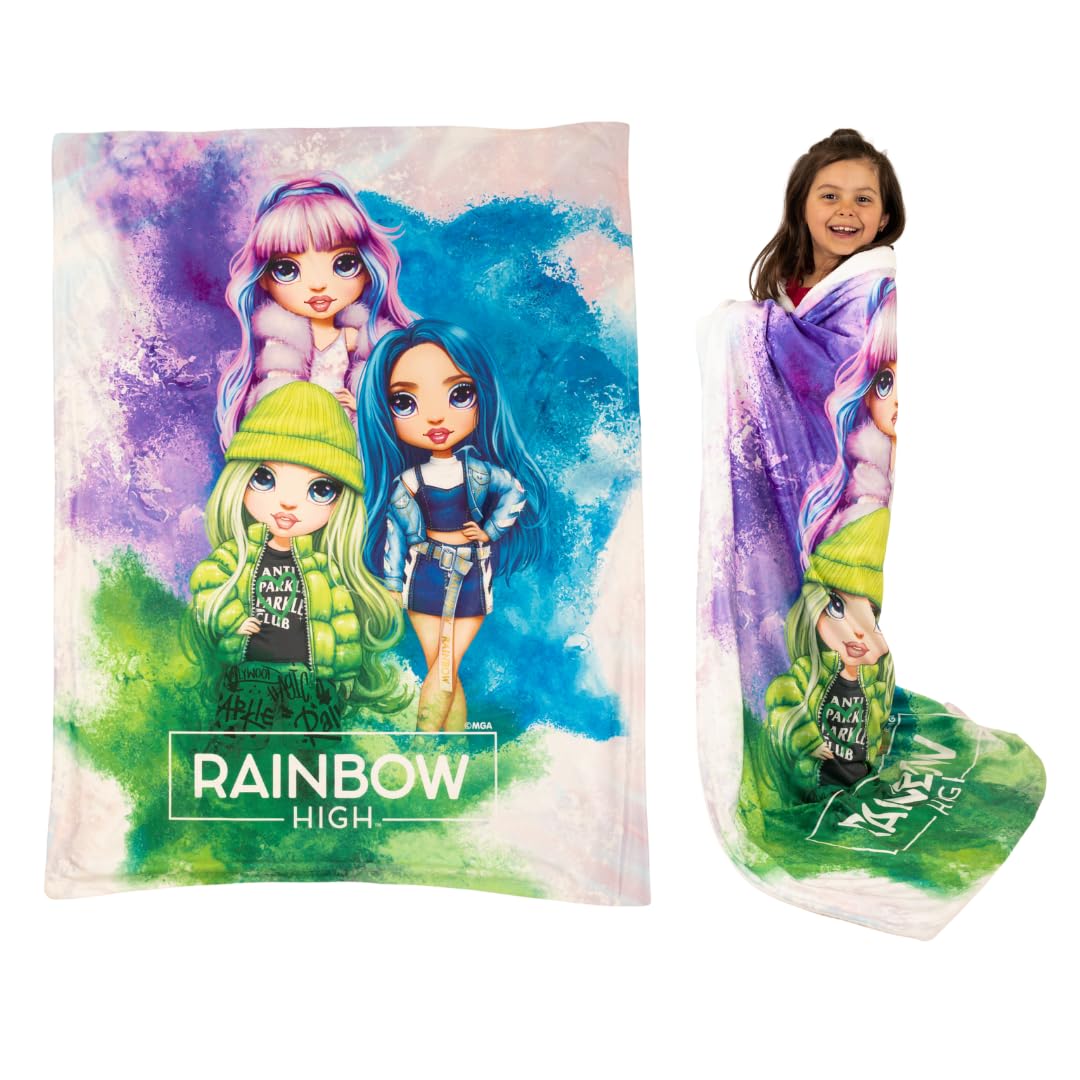 Franco Rainbow High Kids Bedding Super Soft Micro Raschel Throw, 46 In X 60 In, (Official Licensed Product)