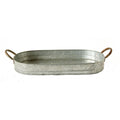 Creative Co-Op Oval Galvanized Metal Tray with Handles