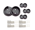 QCAA Heavy Duty Solid Metal Closet Rod Socket Set, 1-3/8  , Matte Black, 4 Pair, Made In Taiwan