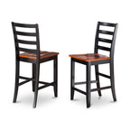 East West Furniture PBFA5-BLK-W 5 Piece Kitchen Counter Height Dining Table Set Includes a Square Pub Table and 4 Dining Room Chairs, 36x36 Inch, Black & Cherry