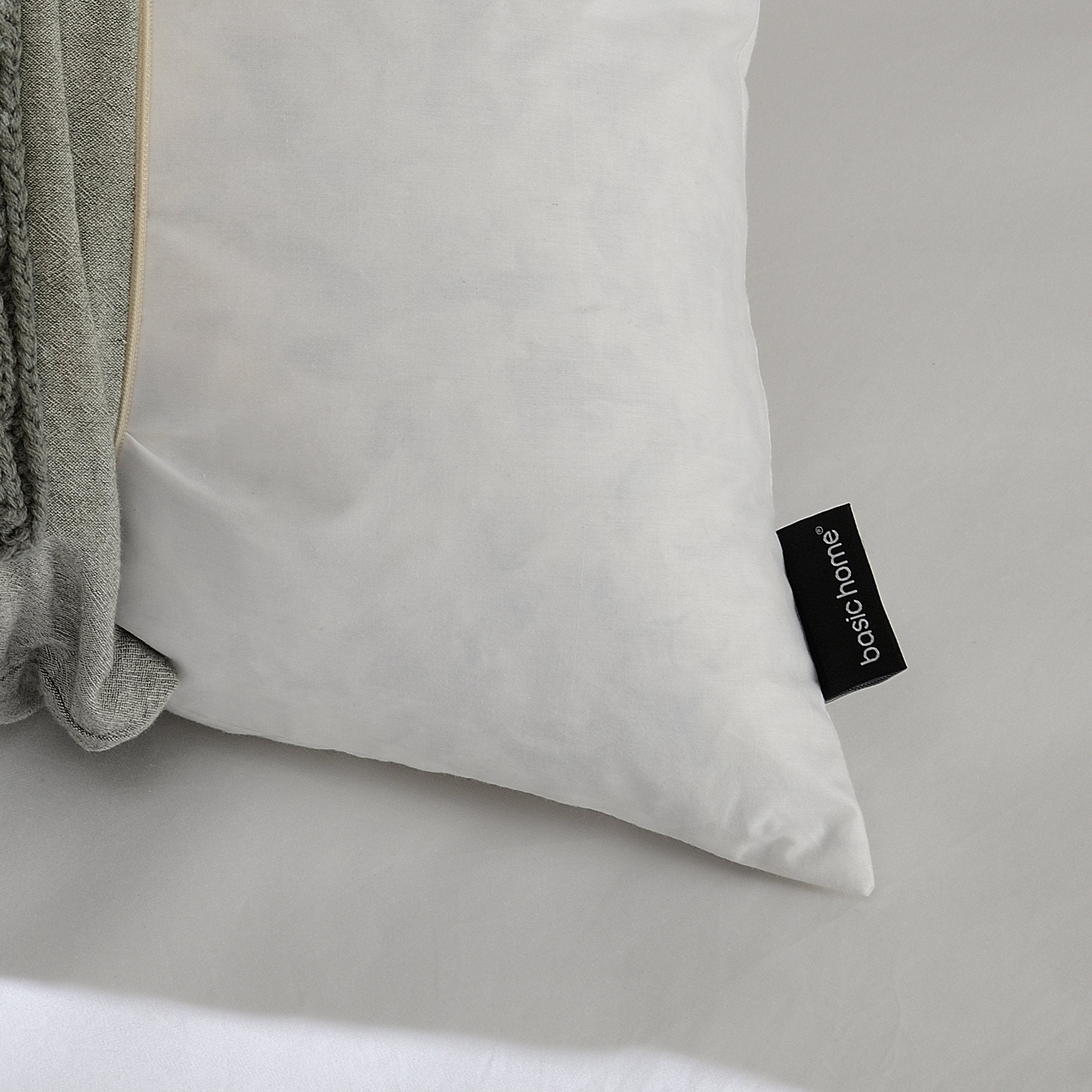 Basic Home 16X26 Oblong Feather & Down Pillow Insert, 100% Cotton Fabric, Set Of 2, White