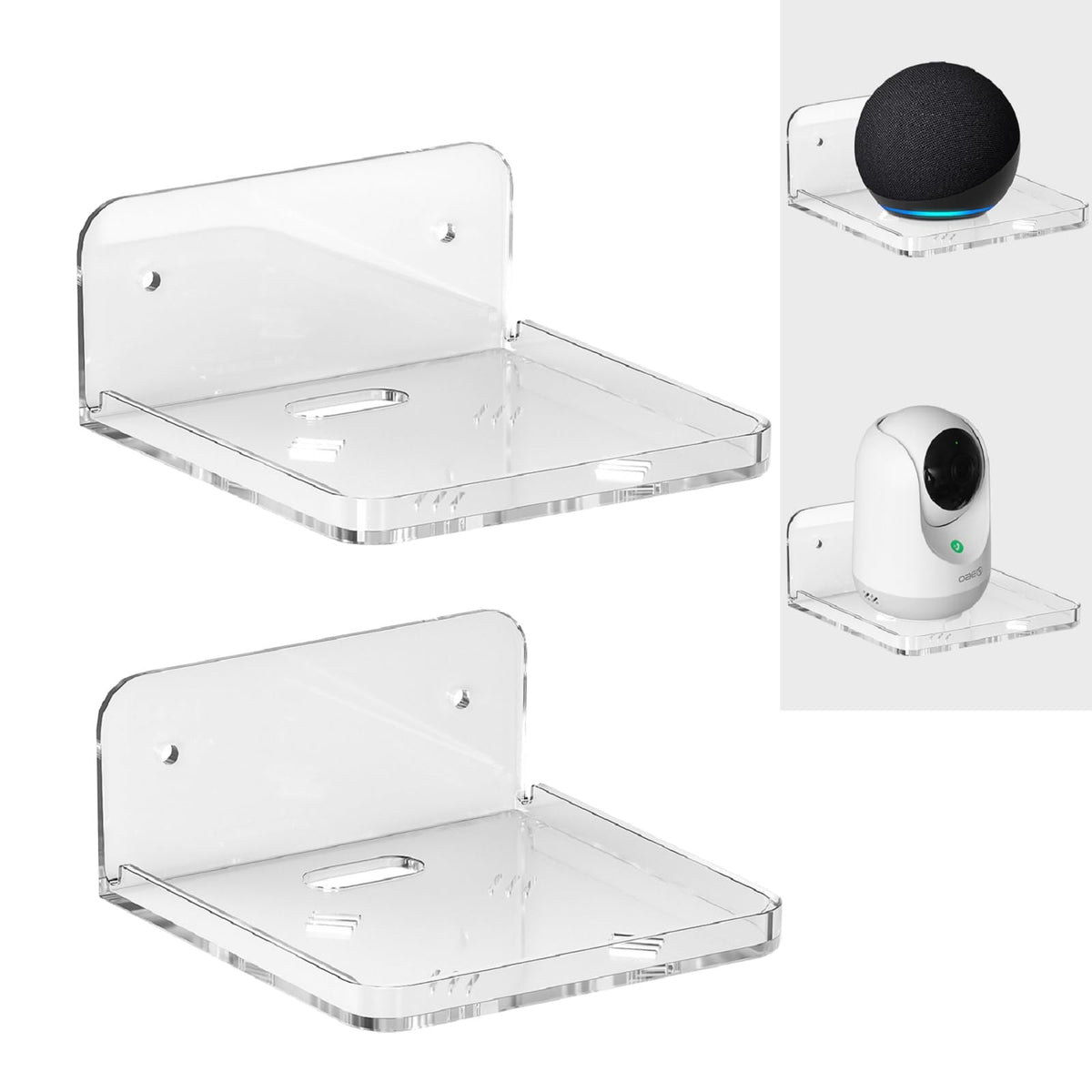 Wall Mount Floating Shelves for 2 Pcs Camera Mini Speaker Shelf Baby Monitor Wall Mount Shelf Other Small Items in Bedroom Bathr