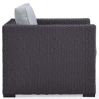 Crosley Furniture Biscayne Outdoor Chair, Wicker Patio Chairs for Porch, Deck, Balcony, Backyard, Brown with Mist Cushions