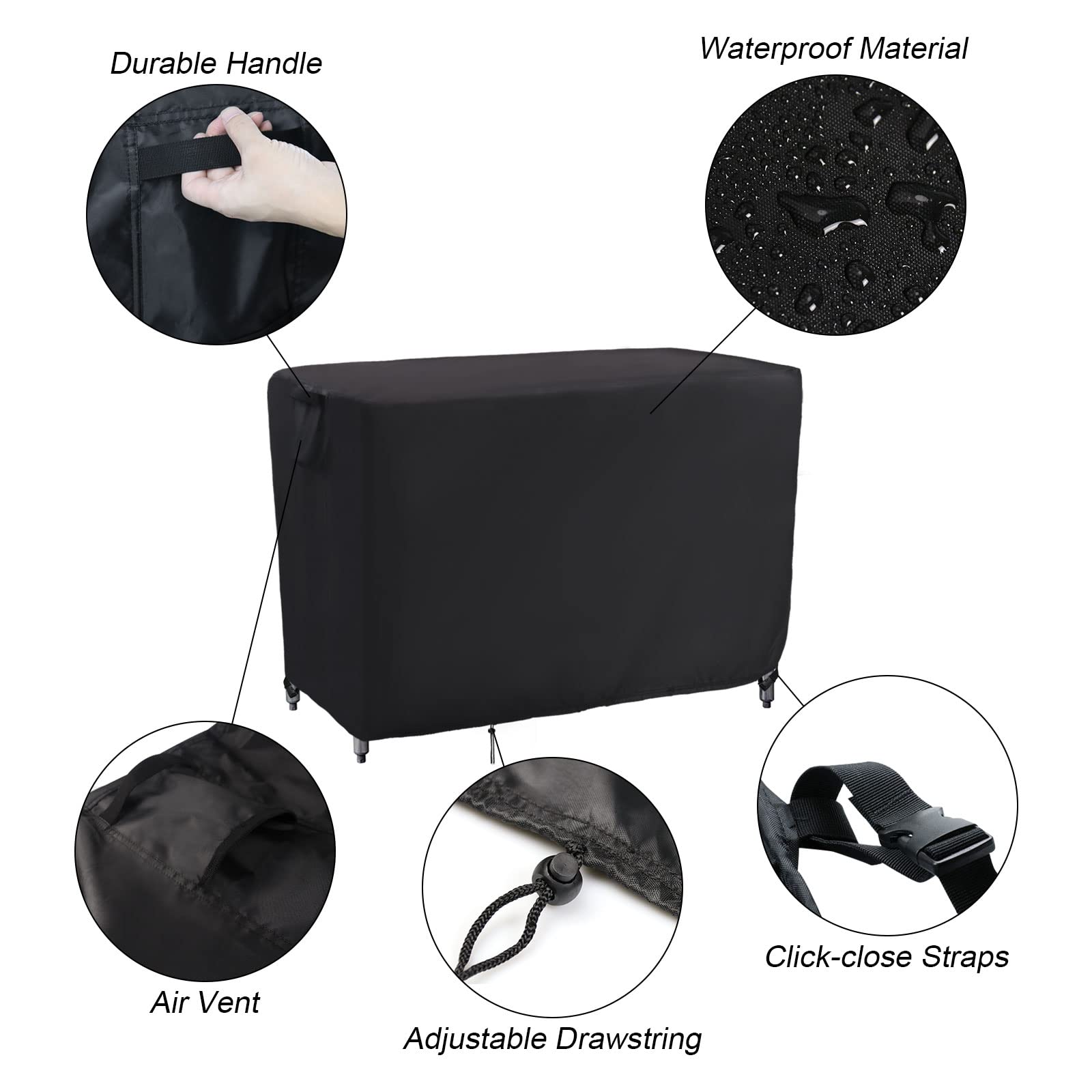 Kingling Outdoor Table Cover For Outdoor Bar Cart, 44 Inch Waterproof Patio Bar Table Cover For Outdoor Table Beverage Cart Cover - 44''L X 19''W X 36''H
