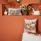 Dfxsz Fall Pillow Covers 12X20 Inch Fall Thanksgiving Orange Blue Green Pumpkin Maple Leaf Lumbar Pillow Covers Polyester Fall D