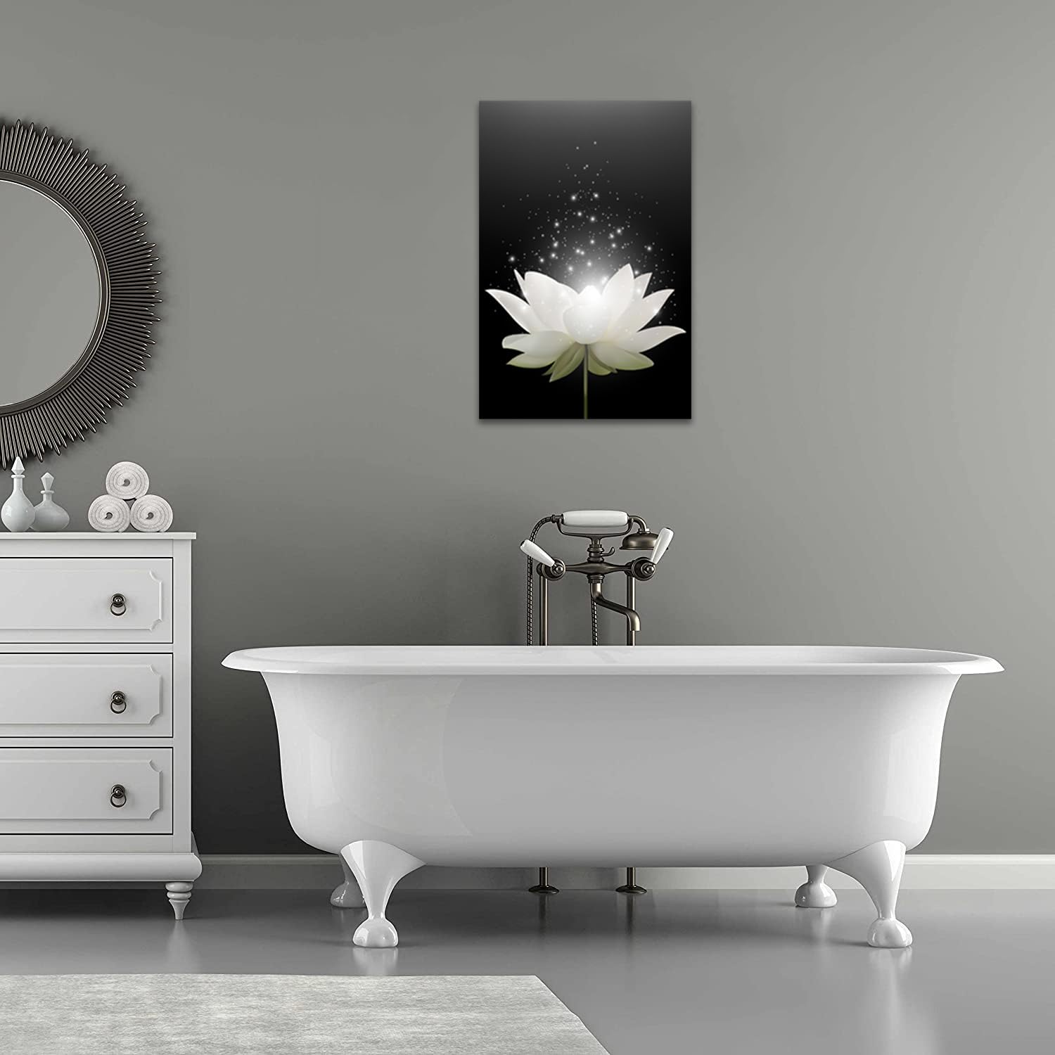 Canvas Prints Wall Art Lotus Floral Blossom Pictures For Modern Wall Decor Artwork Spirtual Meditation Prints On Canvas Wall Dec