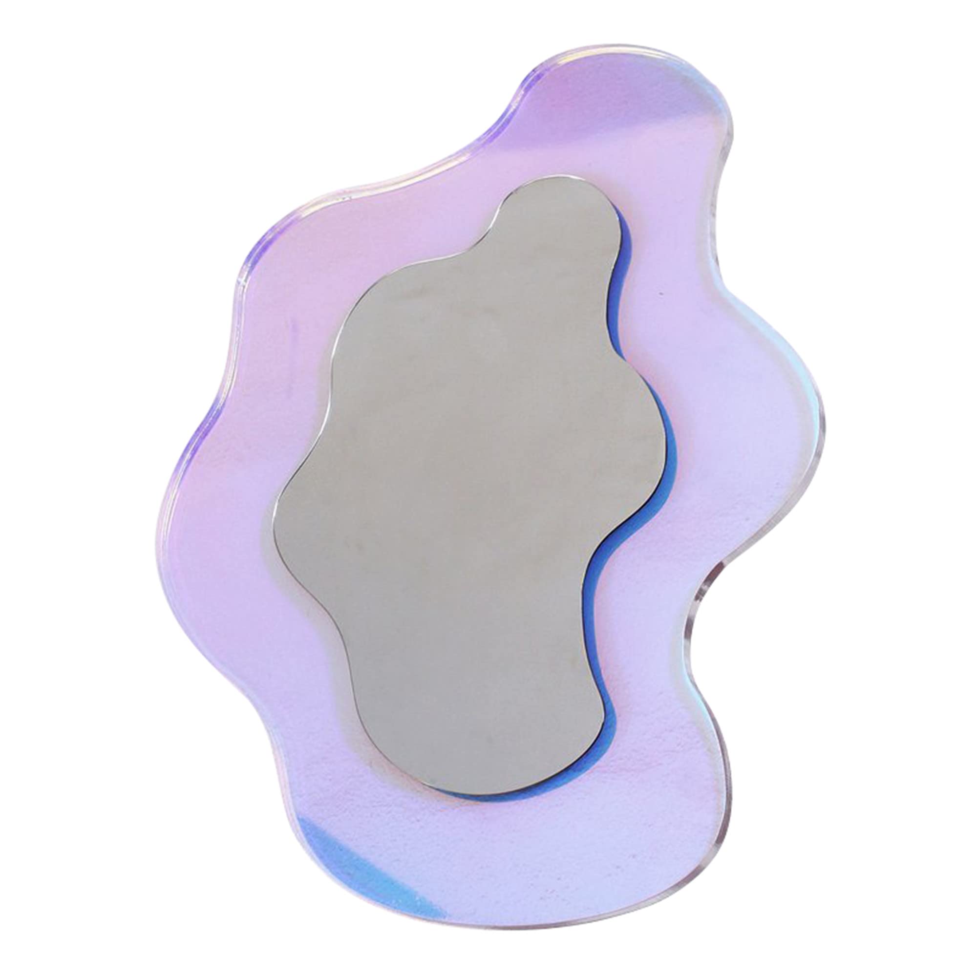 XIAOYUE Wavy Mirror, Wavy Acrylic Mirror, Rainbow Irregular Aesthetic Vanity Mirror Frameless, Retro Mirror for Living Room, Bed