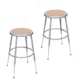 OEF Furnishings (2 Pack Height Adjustable Steel Stools, Grey, 19-27