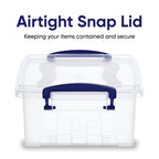 Superio 4 Qt Clear Plastic Storage Bins With Lids And Latches, Organizing Containers, Stackable Plastic Tote For Household, Gara