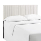 Modway Keira Channel Tufted Performance Velvet Upholstered Full / Queen Headboard in Ivory