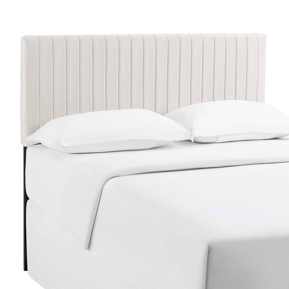 Modway Keira Channel Tufted Performance Velvet Upholstered Full / Queen Headboard in Ivory