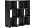 Signature Design By Ashley Langdrew Contemporary 9 Cube Storage Organizer Or Bookcase, Black