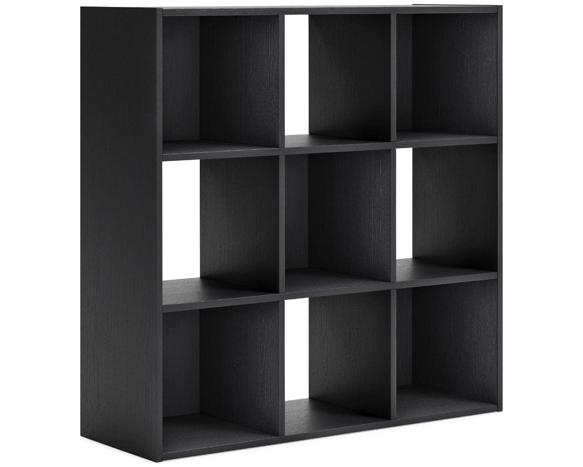 Signature Design By Ashley Langdrew Contemporary 9 Cube Storage Organizer Or Bookcase, Black