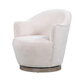 Neos Modern Upholstered Fabric Club Chair with Swivel (Cream)