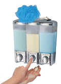 Better Living Products Clear Choice Shower 3 Shampoo and Soap Dispenser, 7.5 x 3.5 x 7.5, Chrome