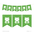 Andaz Press Hanging Pennant Party Banner with String, Frog, 9-Feet, 1-Set, Decor Paper Decorations, Includes String