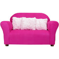 Keet Plush Childrens Sofa With Accent Pillows, Sofa For Kids Room, Kids Sofa, Toddler Sofa With Three Fluffy Pillows, Comfortable Sofa For Kids, Children Sofa, Kid Sofa, Hot Pink