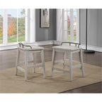 Steve Silver Furniture Pendleton Counter Stool, 24-inch Counter Height Seat, Bar Stool, Shaped Seat, Farmhouse, for Kitchens and Dining, Ivory Finish, 16" D x 19" W x 27" H, Grey