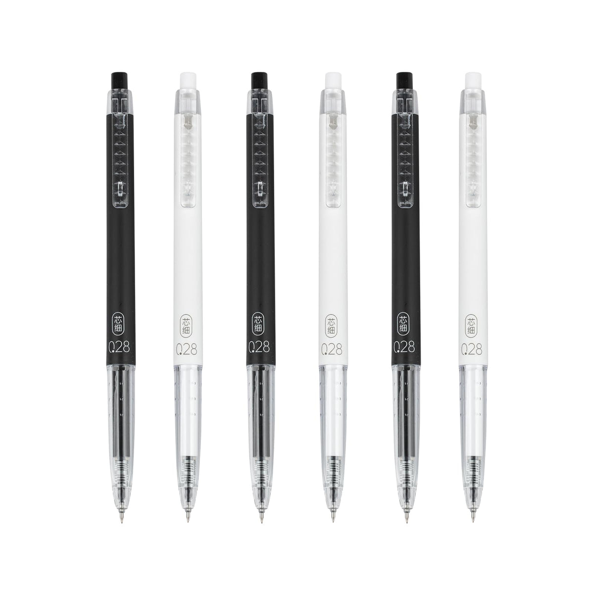 Upenote Gel Pens 0.28Mm Extra Fine Point Pen, Black Ink, Ball Point Pen For School, Office, Stationery Supplies 6 Packs