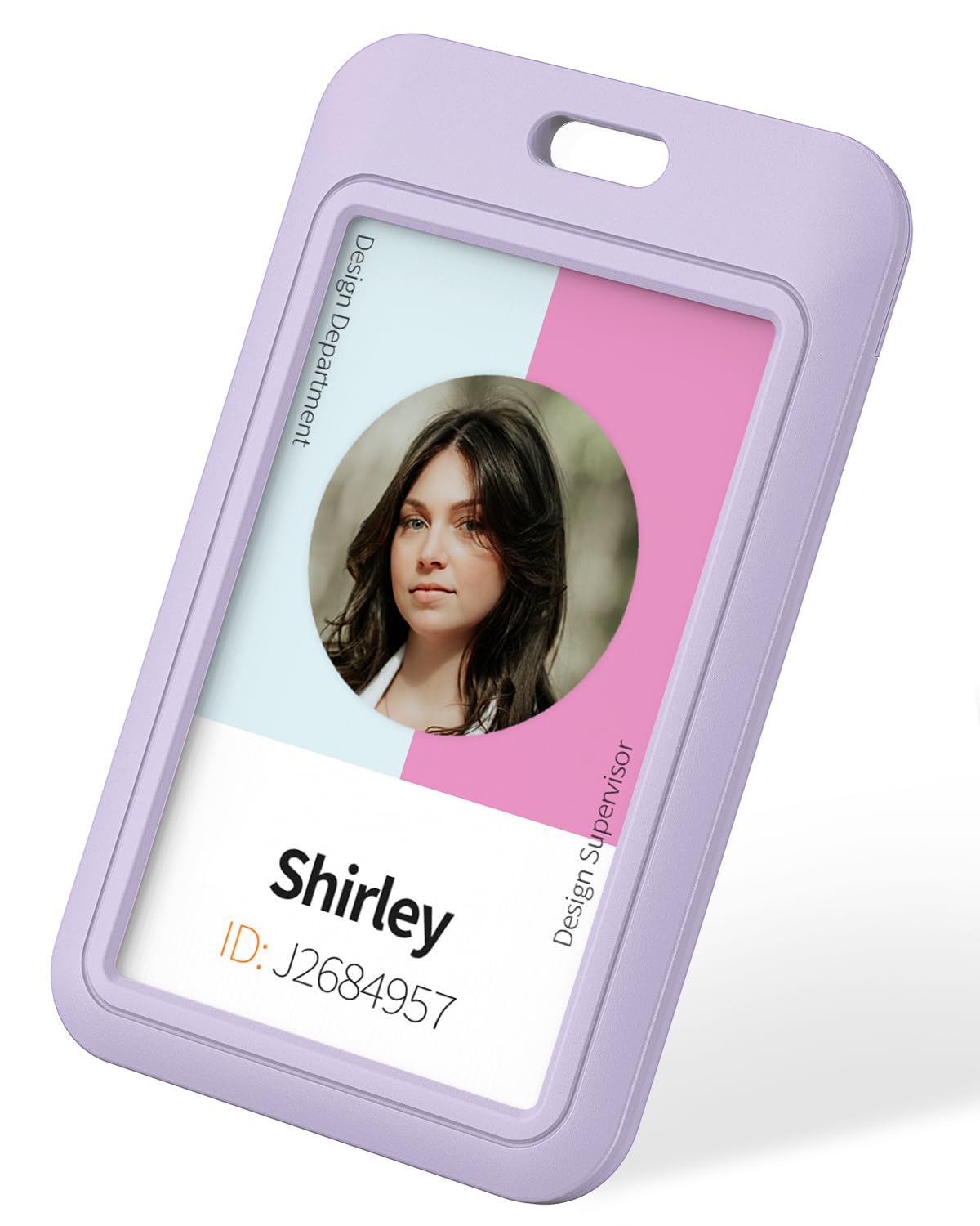 Uniclife 3 Pack Sliding Id Badge Holder Vertical Hard Plastic Case With Clear Window Light-Purple Card Protector For Office Scho