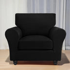Searchi Stretch Sofa Cover Couch Covers, 2 Piece Armchair Slipcover With Separate Chair Cushion Cover, Washable Furniture Protector For Living Room(Armchair, Black)