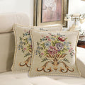 Qupace Set Of 2 Chenille White Vintage Throw Pillows Covers 18X18In