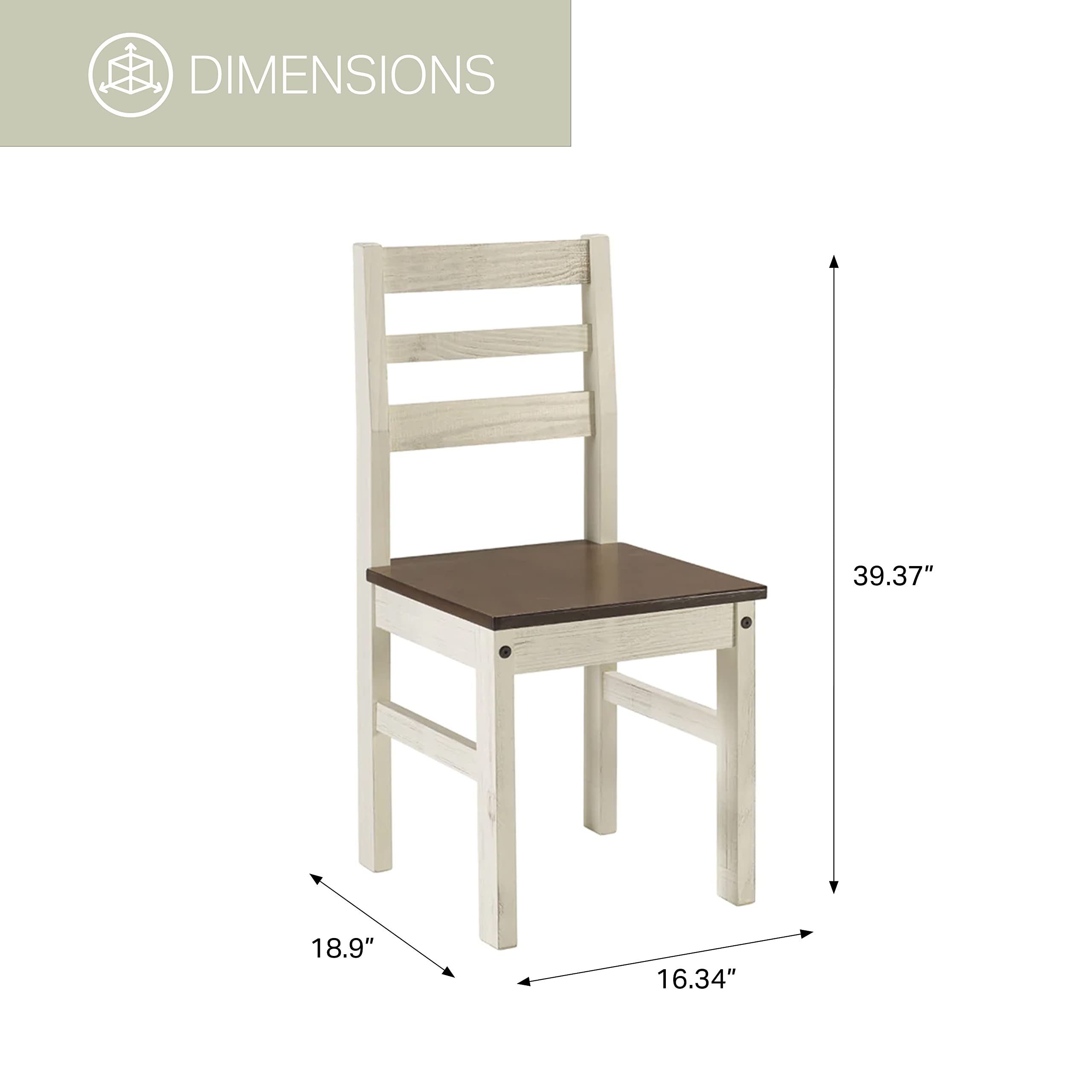 American Furniture Classics Cottage Series Dining Chairs, Distressed White